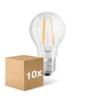 Confezione Multipack 10x Ledvance Classic LED E27 Pera Filamento Chiara 6.5W 806lm - 827 Bianco Molto Caldo | Sostitutiva 60W